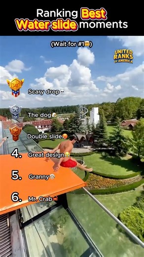 Ranking Best Water Slide Moments #viral #funny #water #slide