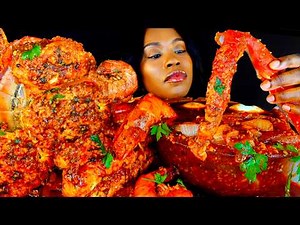 KING CRAB SEAFOOD BOIL MUKBANG | SEAFOOD | MUKBANG | DESHELLED LOBSTER | SEAFOOD BOIL | ASMR EATING