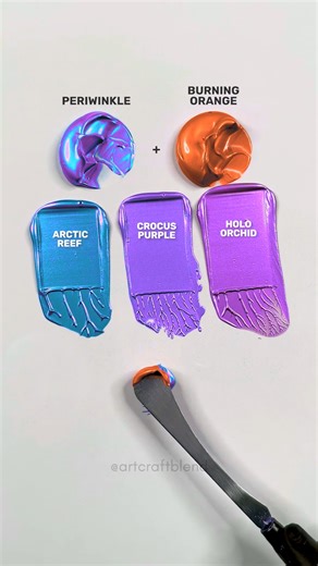 Watch Periwinkle and Burning Orange Color Mix Together! #fblifestyle #colormixing #satisfying | Art Craft Blend