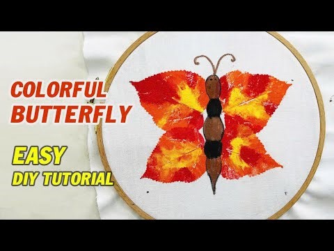 How to Create a Colorful Butterfly Using Leaf Printing on fabric | Easy DIY Tutorial