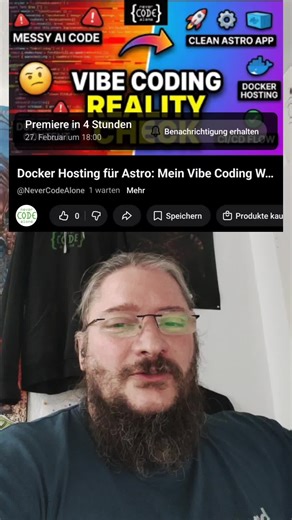 Docker Hosting für Astro JS Projekte als YouTube Tutorial #vibeciding #astrijs #javascript #hosting