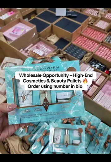 🔥 Wholesale Opportunity – High-End Cosmetics & Beauty Pallets 🔥 Stock premium beauty inventory with high-end cosmetics and skincare pallets featuring a mix of authentic products from some of the most sought-after luxury beauty brands. These pallets may include products from brands such as Dior, Yves Saint Laurent, Huda Beauty, Rare Beauty, Charlotte Tilbury, and Lancôme. Each pallet contains a mix variety of makeup and skincare products, including lipsticks, foundations, palettes, serums, crea