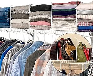 Amazon.com: Evelots Wire Shelf Dividers -10 Pack- Closet Storage & Organization for Office/Pantry/Garage - Tall Shelf Separator - Easy Clip-No Tool - Solid Coated Steel : Home & Kitchen