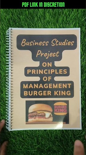Project On Principles Of Management Class 12th || Burger King