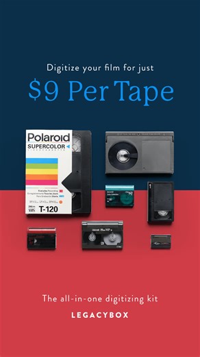 Your memories are meant to be relived, not chewed up by the VCR! ⭐️ Digitize your tapes so you can take them anywhere... safely! For a limited time only convert your tapes to digital for $9/tape with the all-in-one digitizing kit from Legacybox! | Legacybox