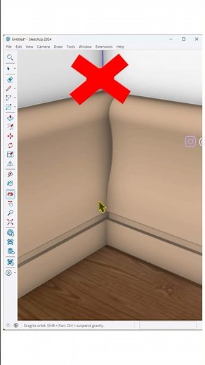 How to cut baseboards perfectly in corners using Solid Tools in SketchUp!A simple but powerful trick