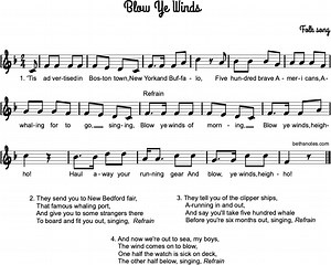 Blow Ye Winds Beth's Notes Songs   Resources