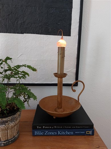 Vintage Candle Lamp With Flame Bulb – Rustic European-style Metal Accent Light - Etsy