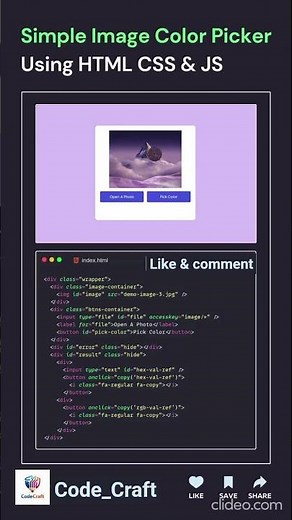 Build an Image Color Picker with HTML CSS & JS 🎨