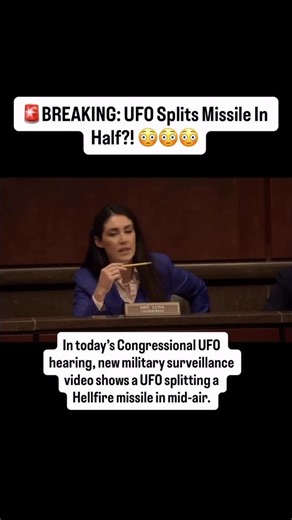 Codes on Instagram: "UFO tech splits a missile in half shocking military. In a U.S. Congressional UFO hearing, leaked military footage showed a Hellfire missile fired at a glowing orb off Yemen—only for the missile to be cut in half mid-air. The object stayed intact and kept moving as if nothing happened, leaving experts and officials stunned and fueling debate over whether we’re seeing advanced unknown tech or something else entirely. “Leaders” of current earth. Violence will not be the answer