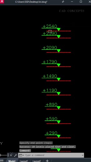 Batch Leveling AutoCAD #cadtricks #autocad #architecture