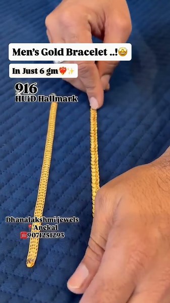 very beautiful and lightweight gold mens bracelet design for mens only 6 grams