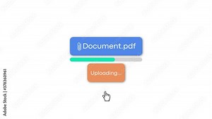 Progress Uploading Bar Animation. Animation of upload file and uploading bar on white background Stock Video
