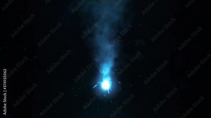 Powerful Vfx Sparks And Blast Explosion With Wiggle Effect/ 4k animation of a blast explosive power visual background fx with impressive rocket fire exploding continuously and wiggle impact