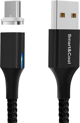 Amazon.com: Smart&Cool 5 英尺 Gen-X 磁性 USB-C 快速充電與數據同步線，相容於移動設備與 USB-C 接口 : 電子