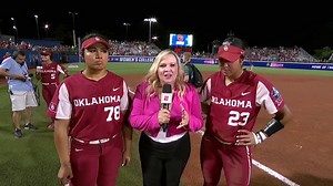 𝐅𝐎𝐔𝐑 total home runs between Oklahoma Softball's Jocelyn Alo & Tiare Jennings in Game 1 🤯 “No better time for both of us to be hot right now. We’re coming for it all.” | espnW
