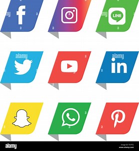 Social media icons set Logo Vector Illustrator Background, social, media, icon, snapchat, facebook, instagram, twitter, whatsapp, set, network Stock Vector Image & Art - Alamy