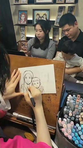 Family Turned Into Cute Anime Portrait 😍✨ | Amazing Art Transformation #howtodraw