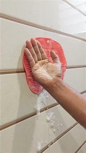 This Silicone Shower Scrubber Cleans Your Feet & Back Hands-Free! 🤯 #shorts