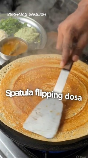 Spatula flipping dosa | Perfect Flip with a Spatula 🔥🍳 #situationalenglish