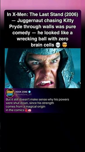 In X-Men The Last Stand (2006) – Juggernaut kept running