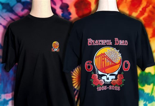 Grateful Dead 60th Anniversary Shirt (1965–2025) | Golden Gate Stealie Tribute Tee | 60 Years on the Bus | Black Unisex T-shirt - Etsy