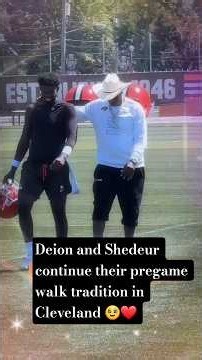 Deion and Shedeur continue their pregame walk tradition in Cleveland 🥹❤️