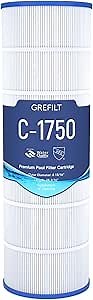 C1750 Pool Filter Cartridge, Compatible with Hayward C1750, CX1750RE, Replacement for Pleatco PA175, Unicel C-8417, Filbur FC-1294, Sta-Rite PXC175, 175 sq.ft, Dimensions: 28 3/16" x 8 15/16"