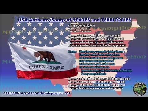 California State Song I LOVE YOU CALIFORNIA with music, vocal and lyrics
