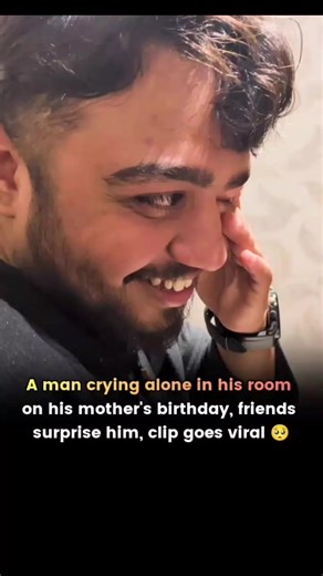 Man Crying Alone in Room on Mother's Birthday