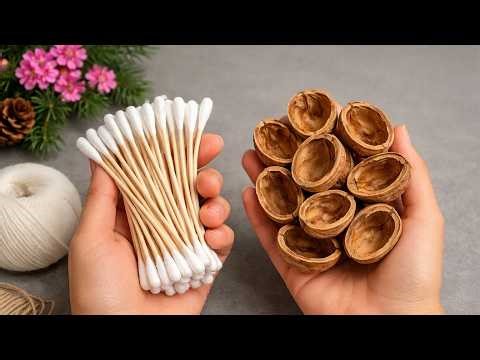 My American friend's DIY idea! Walnut shells and cotton swabs.