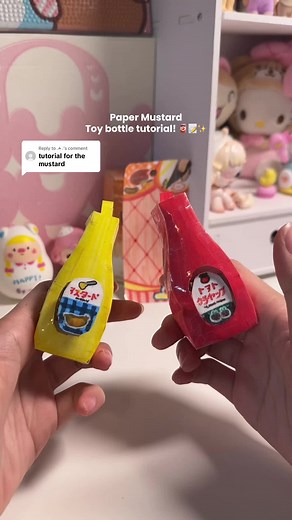 Replying to @.☘︎ ݁˖Paper Mustard toy bottle tutorial! 🍅📝✨Hope this helps! Sorry for not posting in so long, but let me know some more ideas you guys want to see! 🫶💗 #tutorial #paper #toy #viral #fyp