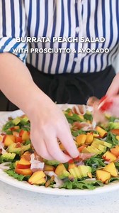 28K views · 179 reactions | The best summer salad! Burrata, Peach & Prosciutto Salad with avocado and a lemon vinaigrette! Great with grilled meats! Recipe in the comments! #easyrecipe #dinner #cooking #foodie #salad #summer | Tatyana's Everyday Food | Facebook