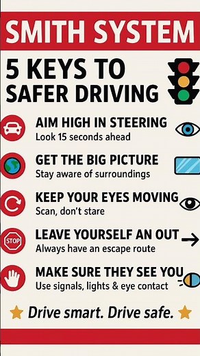 🚗 Smith System: 5 Keys to Safer Driving 🚦#driversafety #viralshort