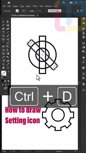 How to draw Setting icon in Adobe illustrator beginner
