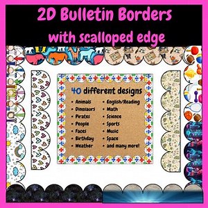 40 Ready-to-Print Bulletin Board Borders for Every Subject: Scalloped