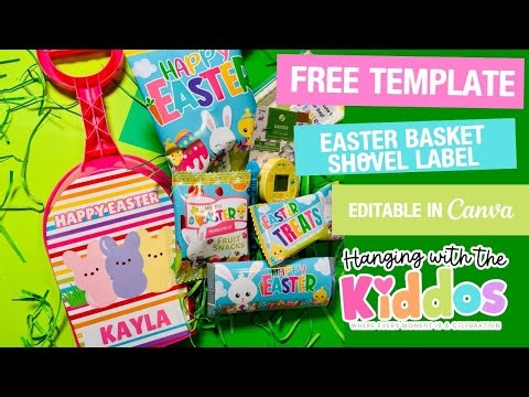 Easter Basket Shovel Label (FREE Canva Template) | Print + Assemble Tutorial