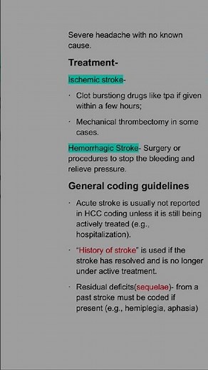 Cerebrovascular Accident(CVA) overview and ICD-10-CM coding guidelines of CVA