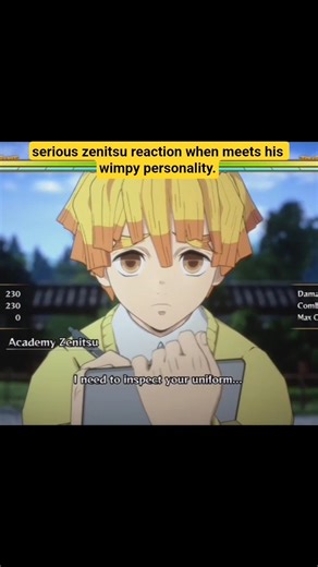 When serious zenitsu faces his crying counterpart.