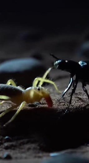 "Camel Spider vs Night Beetle Encounter"