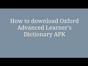 How to download Oxford Advanced Learner's Dictionary in free.