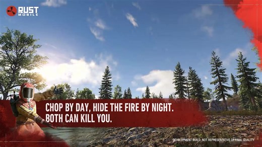 Take a look back at the monument: Forest—by day, tension. By night, terror. The threats never pause. Its trees are both shield and blind. In the shadows, danger waits. Listen closely—that sound could be your last. #RustMobile | Rust Mobile