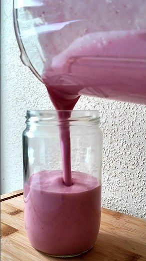 Smoothie fraises bananes🍓🍌Recette facile et riche en protéines #smoothie #fraise #banane #proteine