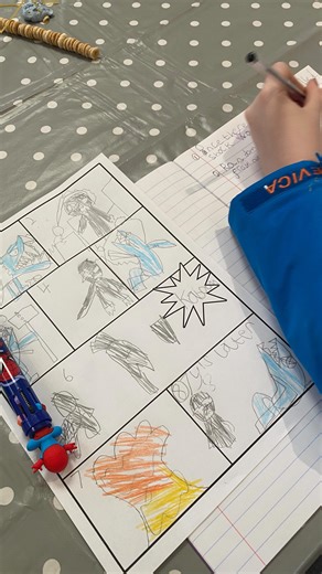 Robyn’s Learning Launchpad on Instagram: "Feeling proud of this learner’s achievements this evening! 🍎 We started the session with a finger gym activity today - my learner had to create a tower from spaghetti and cheerios! 🍎 Handwriting next - we revisited last week’s capital letters, practising on whiteboard guidelines first and then in my learner’s handwriting book. He wrote proper nouns with these capital letters too. 🍎 The majority of our session was spent on my learner’s creative writing