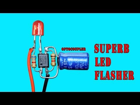 Superb LED Flasher Circuit Using Optocoupler