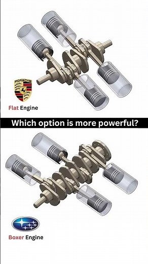 Flat vs Boxer Engine #technology #engine #engineering #design #mechanic #automobile