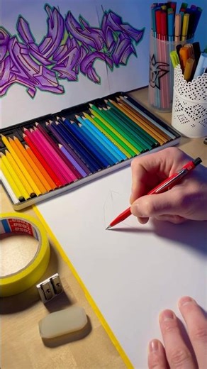 ✍️-I- Draw The Easy 3D Sketch🔥 #graffitiart #tutorial #easysketch