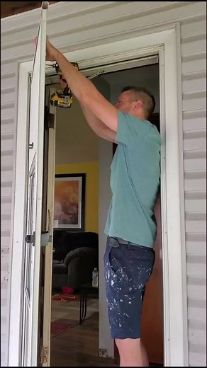 Turned the door upside to make a doggie door for Tonka. #ohiocheck #pittiesoftiktok #flippedtheswitch #upsidedown #lookwhatidid #brightideas