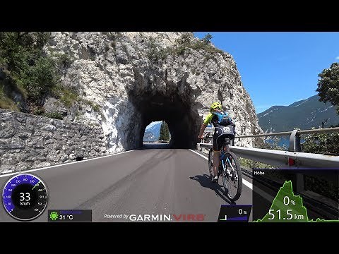 60 minute Indoor Cycling Workout 45 Tunnel Italy 4K Ultra HD Garmin Video