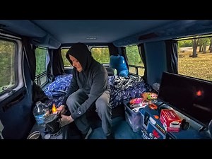 Solo Van Camping In A Fire Ban - Triple Cajun Sandwich & Fort Atkinson